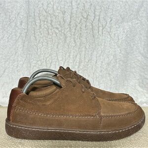 Clarks Mens Brown Hodson Moc Suede Casual Low Lace Moccasin Shoes SZ US 9 Medium